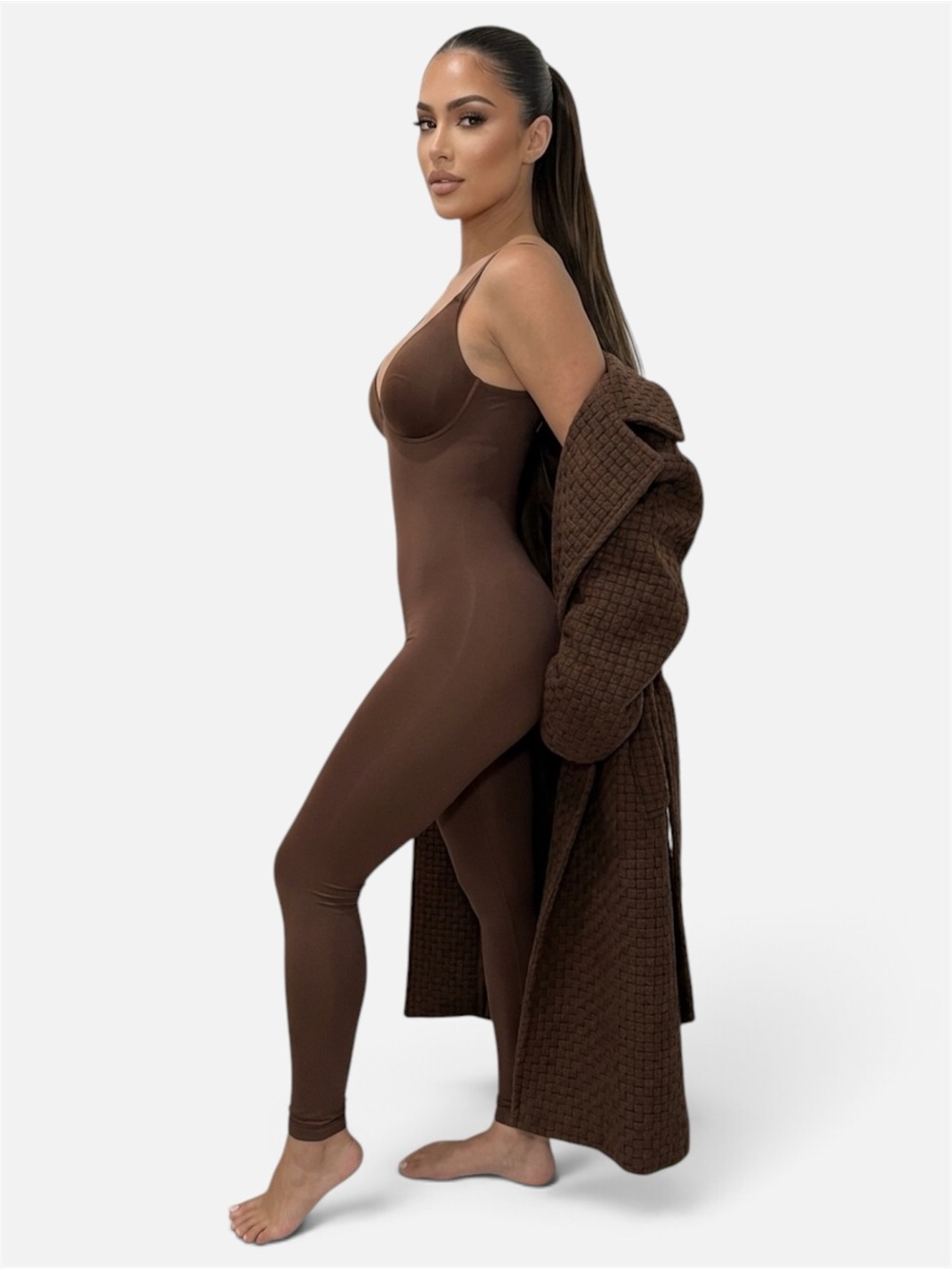 NWT SKIMS Body Super Push Up Catsuit Cocoa Jumpsuit Medium M